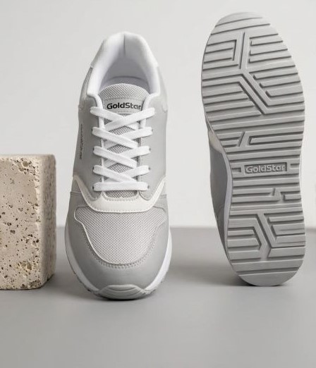 GoldStar DASY-02 Men’s Grey & White Lightweight Running Shoes