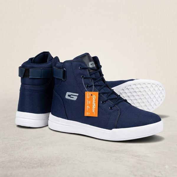 Goldstar G10-904 High Top Sneakers (Navy) – Casual Canvas Sports Shoes for Men