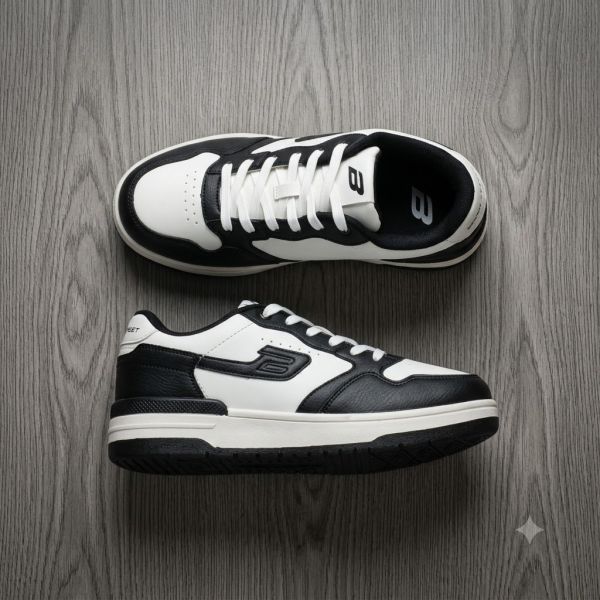 Goldstar Lior-02 Men’s Court Sneakers – White/Black Low-Top Casual Shoes