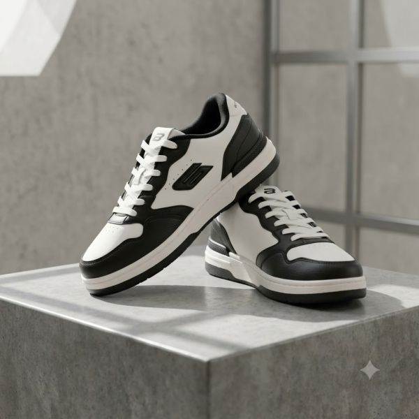 Goldstar Lior-02 Men’s Court Sneakers – White/Black Low-Top Casual Shoes