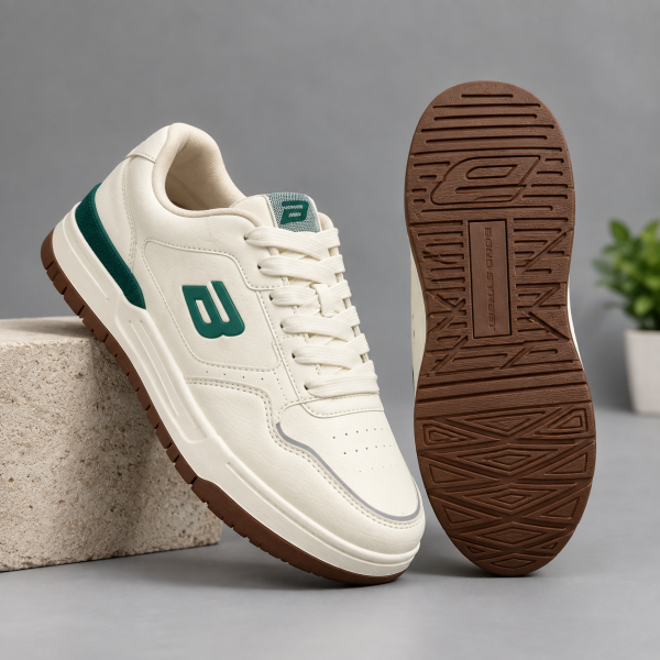 Goldstar Lior-04 Men’s Casual Lifestyle Sneakers – Offwhite & Green | Bond Street Edition