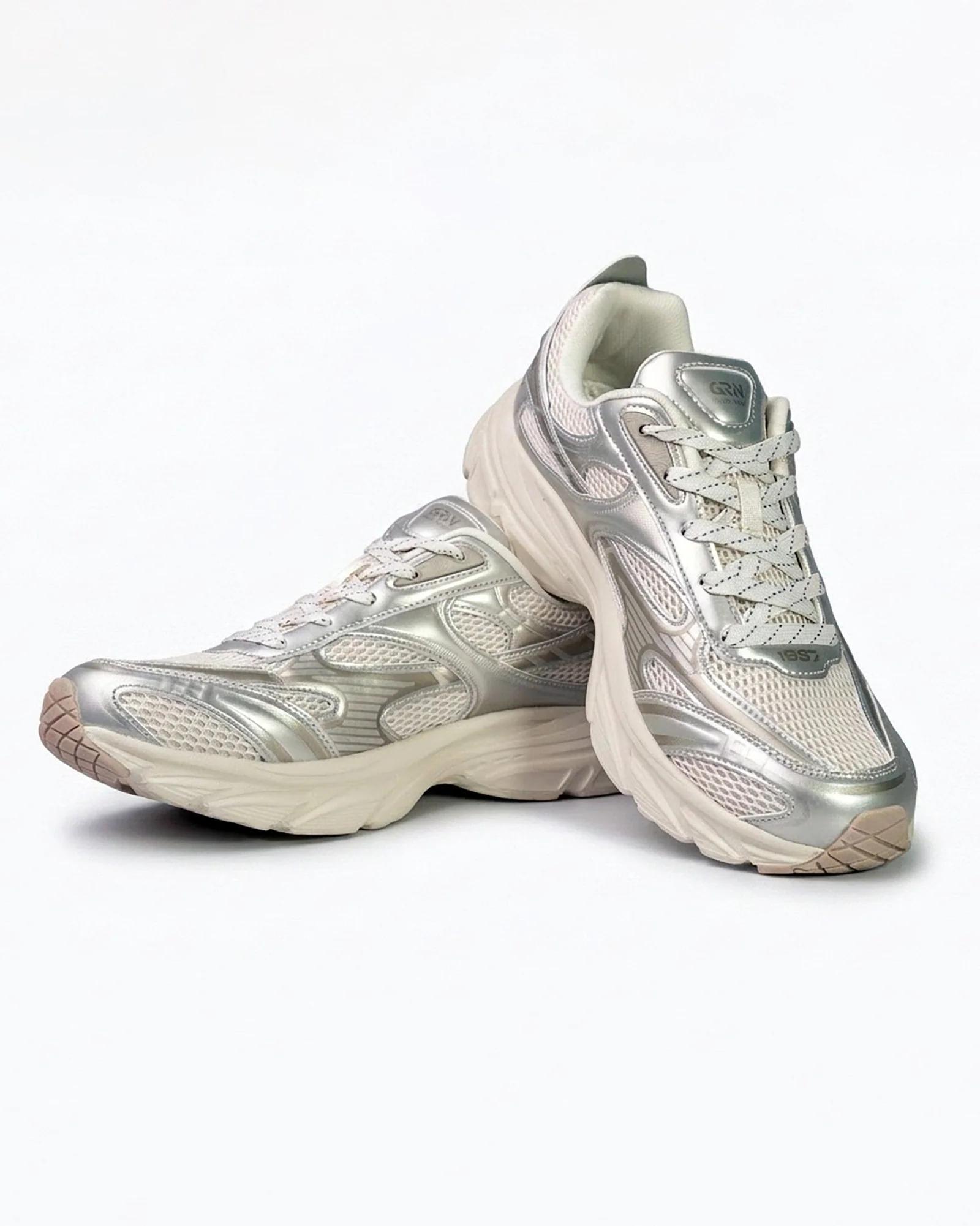 GRN Silver Chunky Casual Sneakers For Men GS155