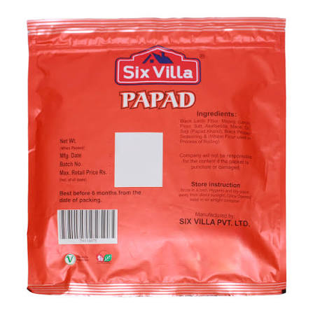 Six Villa Papad 300Gm