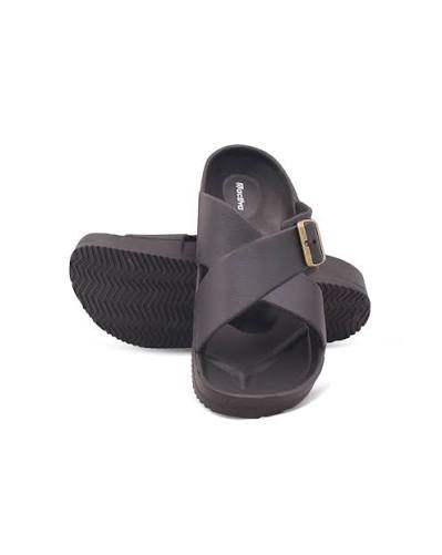 Men’s Cross-Strap Slides with Adjustable Buckle | Ergonomic EVA Sole
