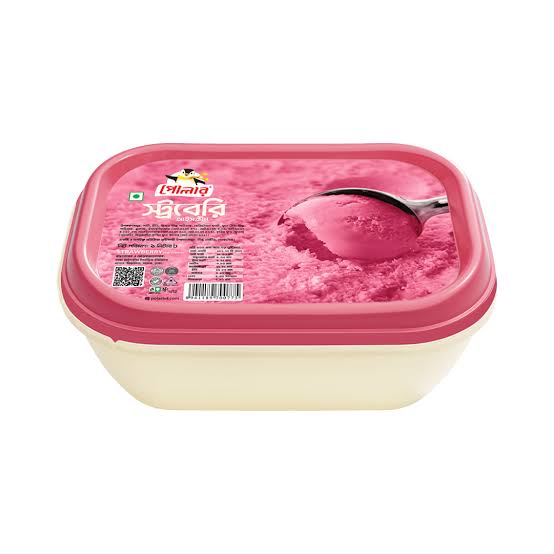 strawberry ice cream 500ml poly tube