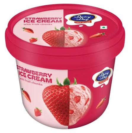 strawberry ice cream 500ml poly tube