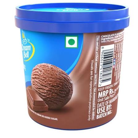 Chocolate ice cream 500ml poly tube
