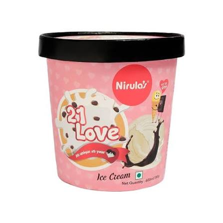 21 love ice cream 500ml poly tube