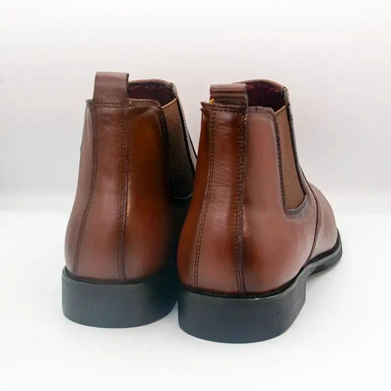 Men's Brown Genuine Leather Chelsea Boots GS93