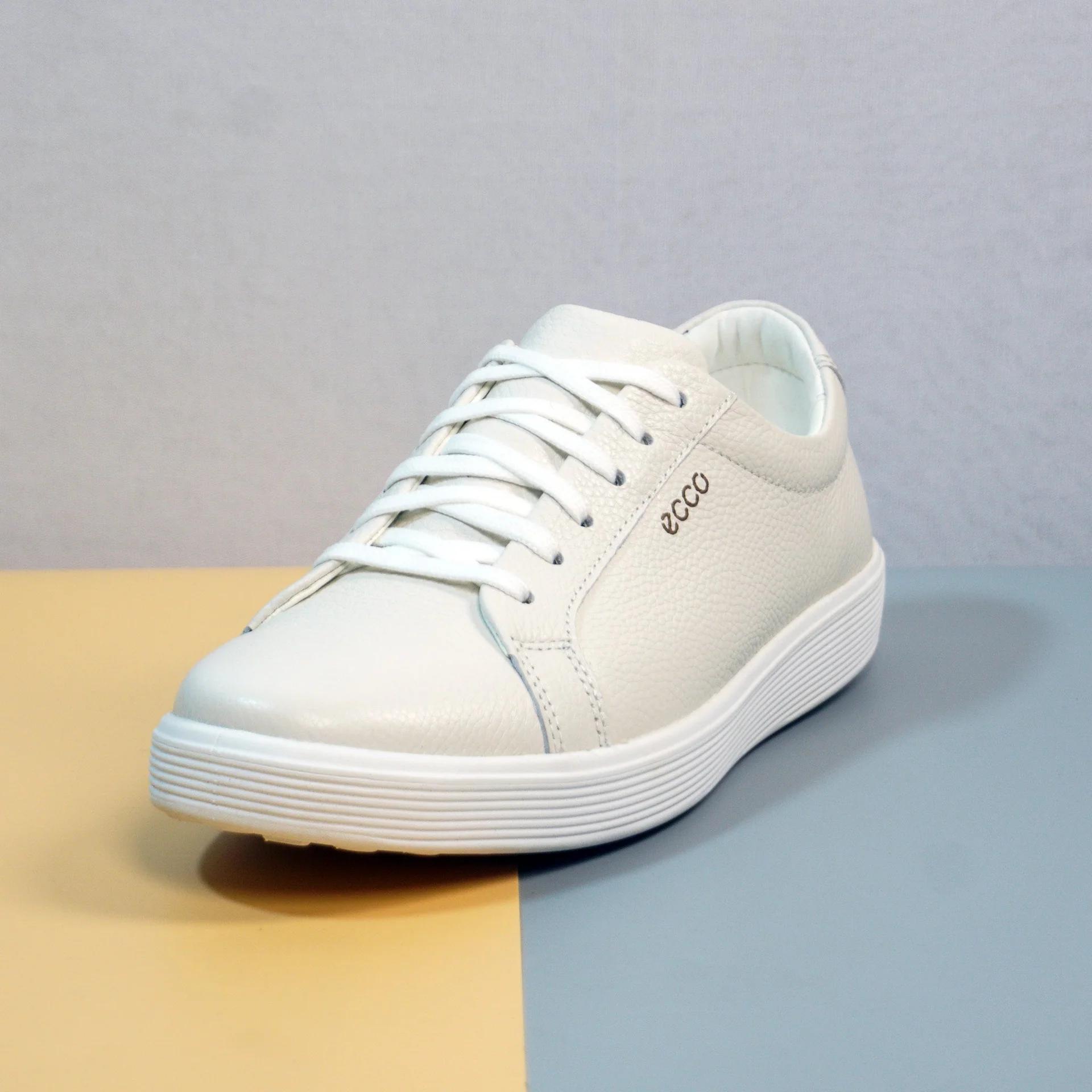 Men's White Leather Lace-Up Sneakers GS110