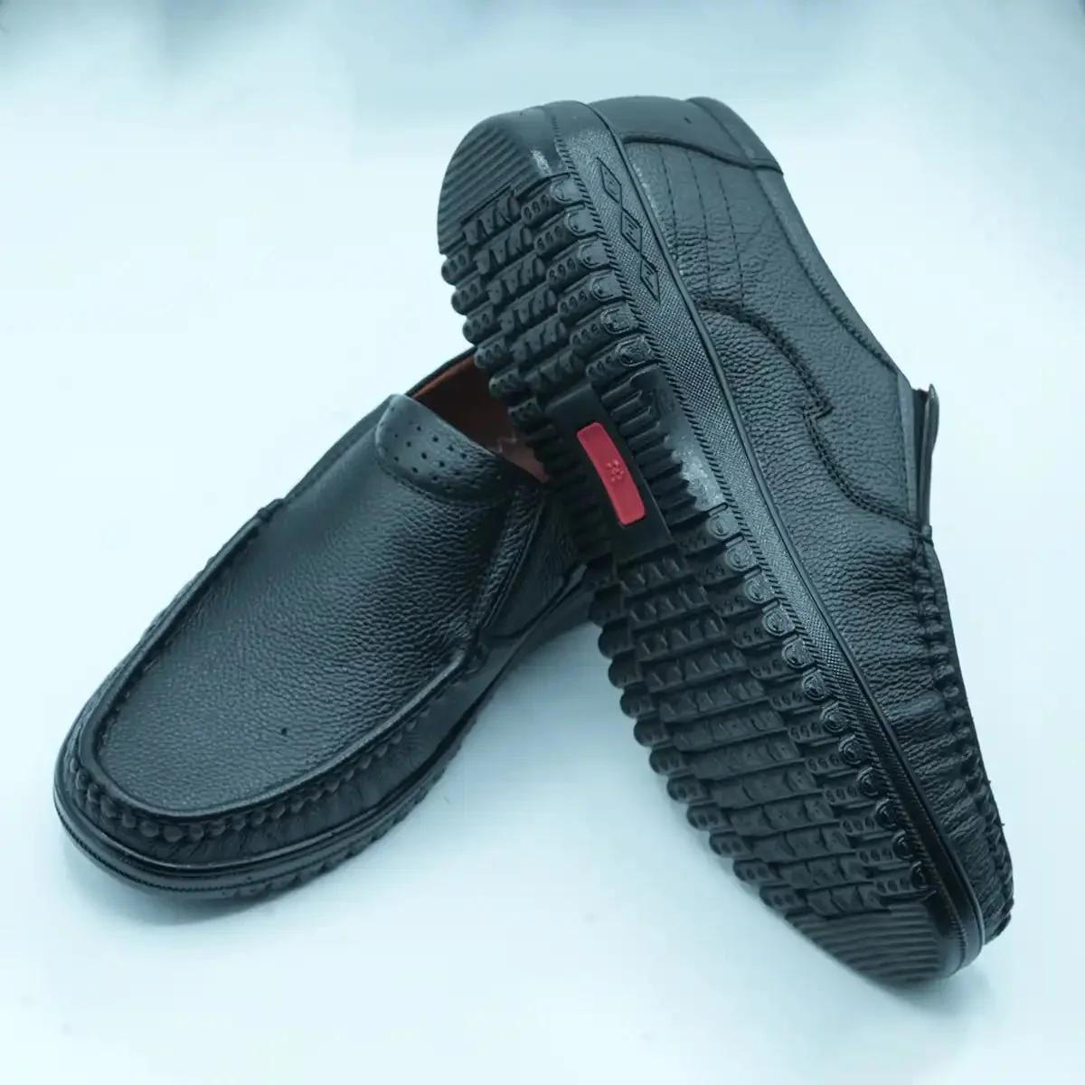 Men's Black Formal Slip-On Loafers with Medicated Insole GS47