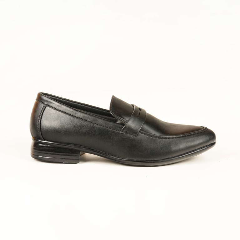 Run Shoes Black Leather Slip-on Formal Loafers for Men (2251)