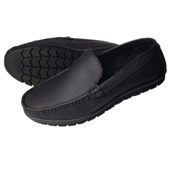 Run Shoes Black Moccasin Loafers(2332)