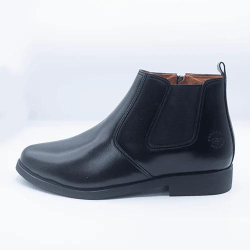 Men's Black Leather Chelsea Boots GS35