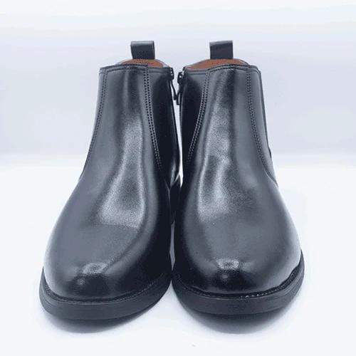 Men's Black Leather Chelsea Boots GS35