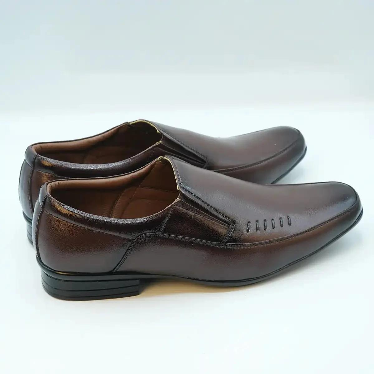 Men's Black Polished Formal Slip-On Shoes GS56.