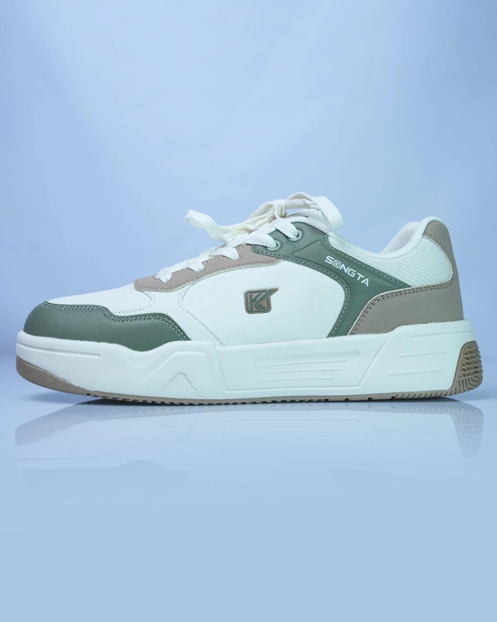 SONGTA White Beige Olive Casual Sneakers For Men GS169