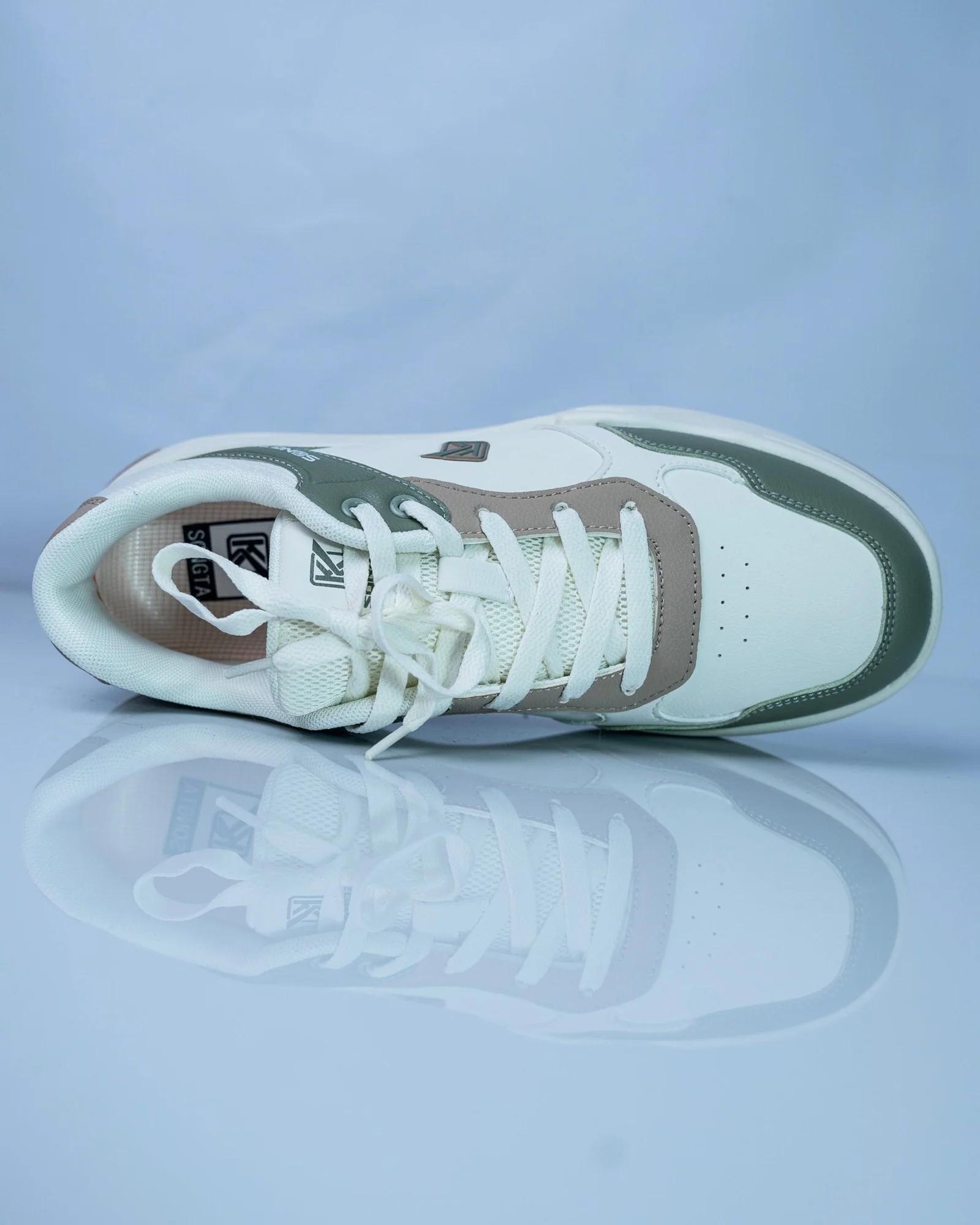 SONGTA White Beige Olive Casual Sneakers For Men GS169
