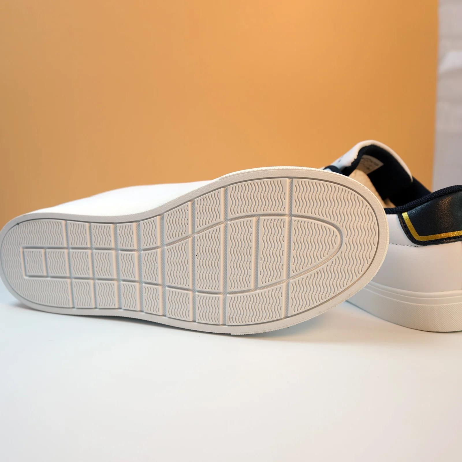 Tommy Hilfiger Men's White Sneakers with Gold Accents GS128