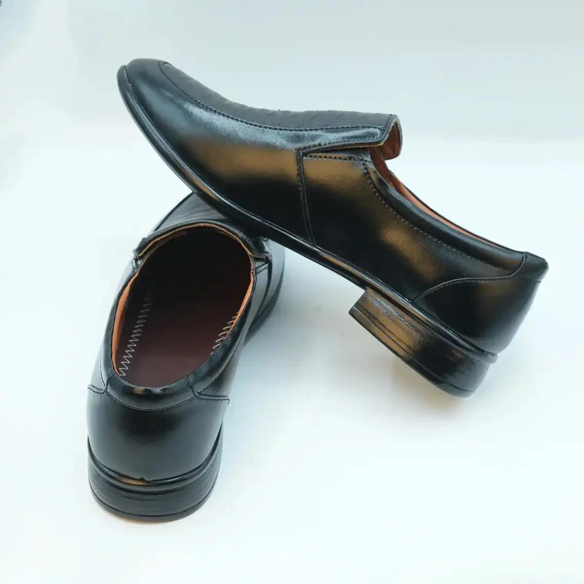 Men's Black PU Leather Slip-On Loafers GS46