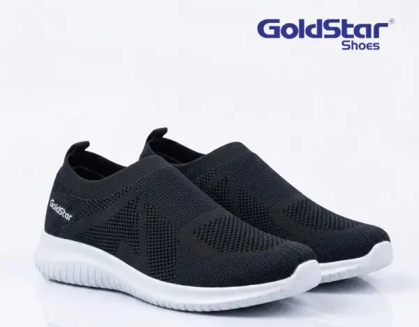 Goldstar G10-1113 Unisex Black Slip-On Shoes – Lightweight Breathable Knit Sneakers for Men & Women