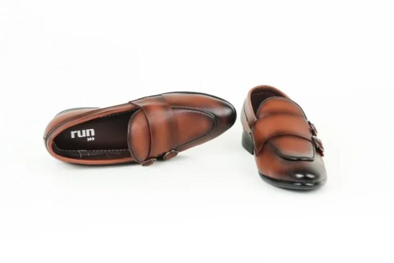 Run Shoes Men’s Formal Double Monk Strap Loafers(2289) – Brown